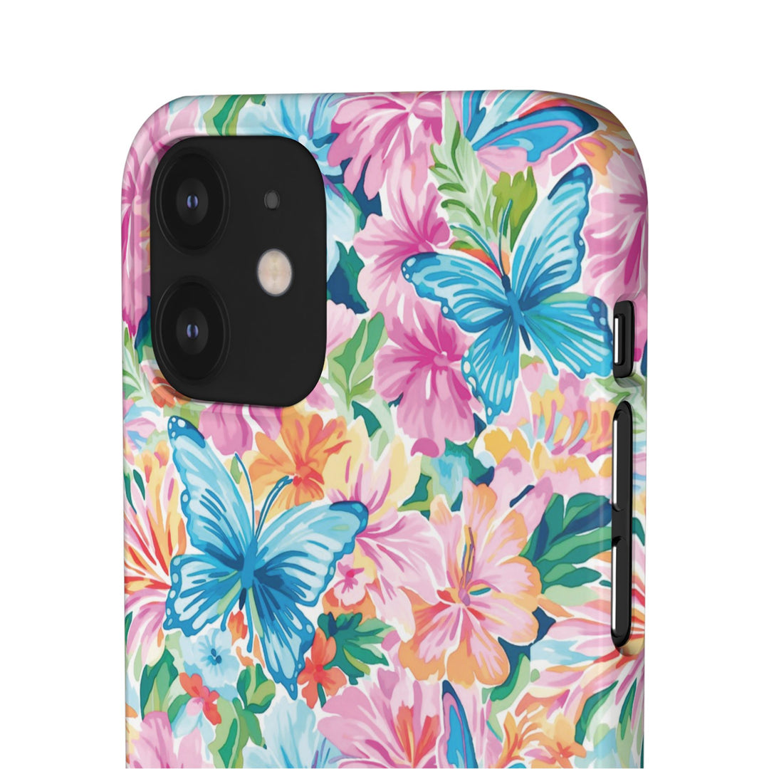Sleek Snap Butterflies Flowers Cute Phone Case for iPhone 16 15 14 13 12 11 X Xs Max Xr Pro Plus Samsung Galaxy S24 S23 S22 S21 S20 Ultra