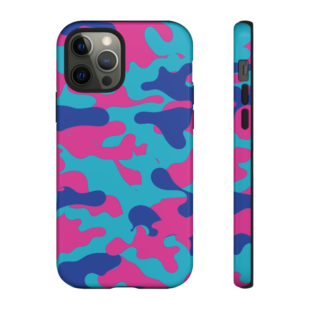 Cute IPhone Case | Blue Pink Camouflage, iPhone 15 Case | iPhone 15 Pro Case, Iphone 14 Case, Iphone 14 Pro Max Case, Protective Iphone Case - Studio40ParkLane
