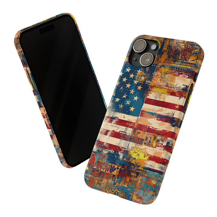 Slim Cute Phone Cases for Iphone | iPhone 15 Case | iPhone 15 Pro Max Case, Iphone 14, Iphone 14 Pro Max, Iphone 13, US Flag Abstract - Studio40ParkLane