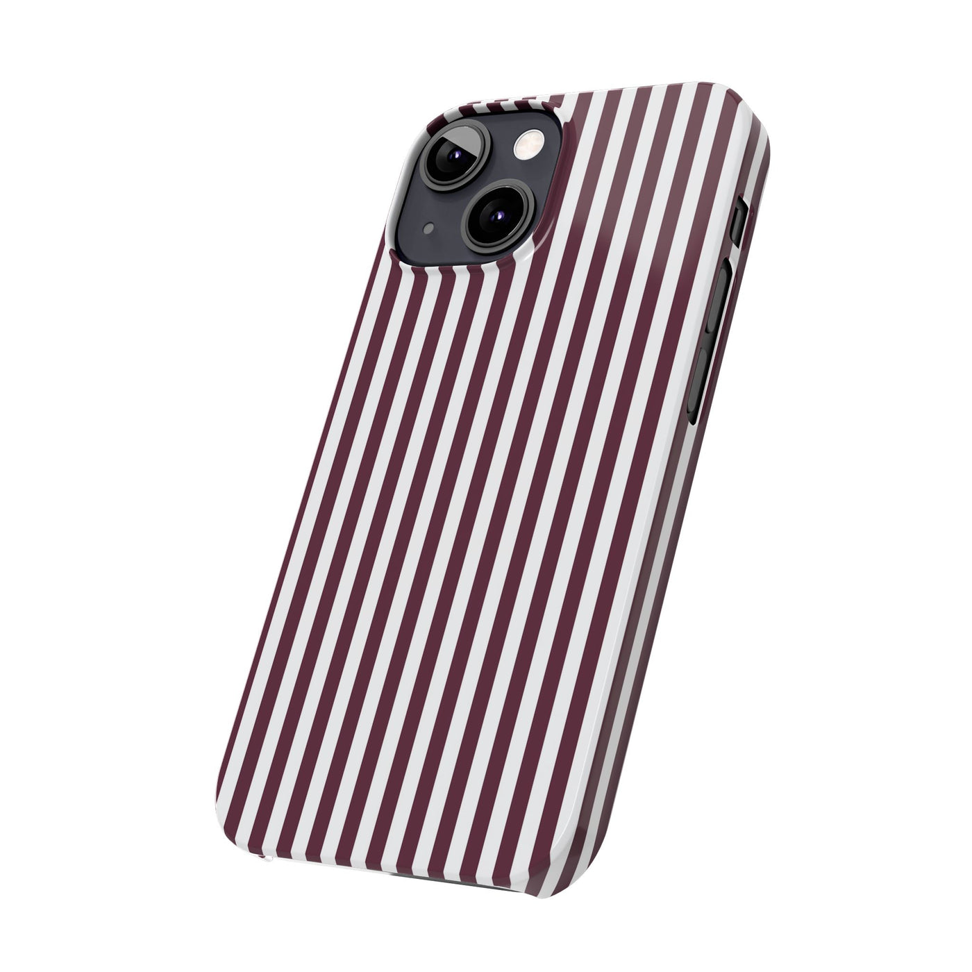 Slim Burgundy Wine Striped Cute Phone Case for Iphone 16 - | iPhone 15 Pro Max Case | iPhone 14 Case Iphone 13 12 11 10 9 8 7 Gift for Her - Studio40ParkLane