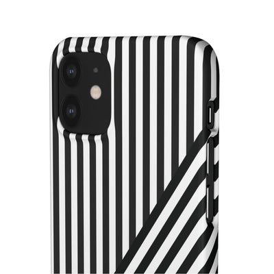Aesthetic Black White Stripes Cute Phone Case Sleek Snap - For iPhone 17 Pro Max iPhone 16 Pro iPhone 15 Iphone 14 Plus 13 Pro 12 11 10 Gift - Studio40ParkLane