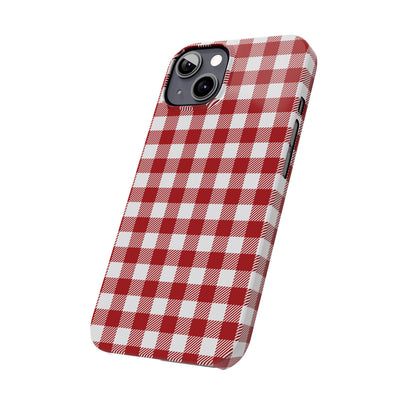 Slim Red Gingham Gift for Her Cute Phone Cases for Iphone 16 Pro Max | iPhone 15 Case | iPhone 15 Pro Max Case, Iphone 14, 13, 12, 11, 10, 8, 7