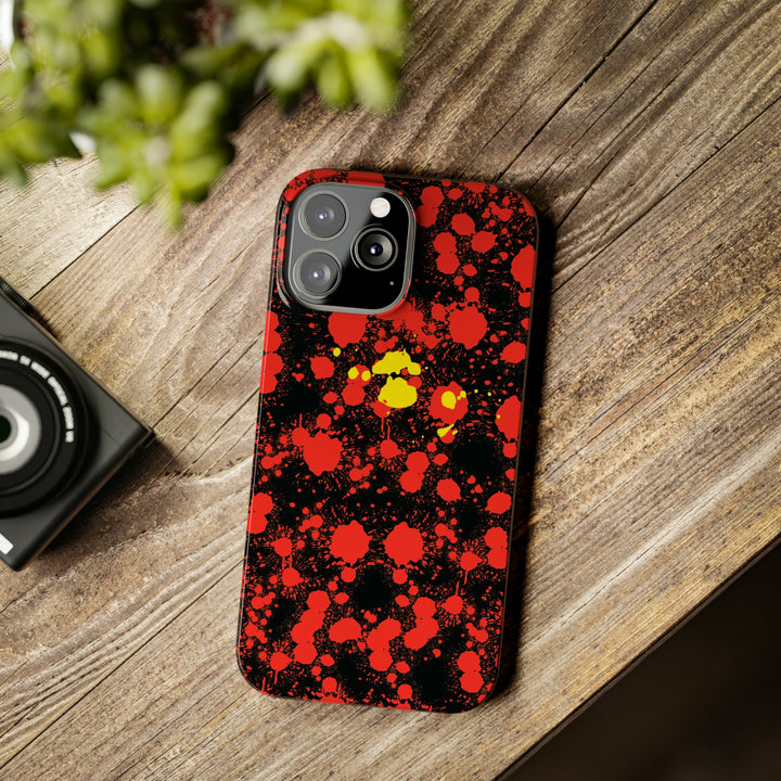 Slim Cute Phone Cases for Iphone - | iPhone 15 Case | iPhone 15 Pro Max Case, Iphone 14 Case, Iphone 14 Pro Max, Iphone 13, Red Yellow Paint Splash - Studio40ParkLane