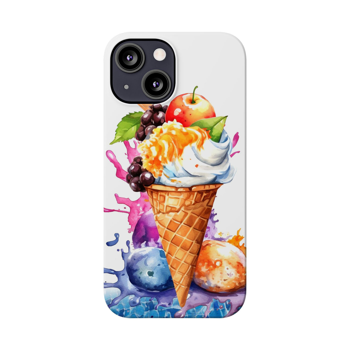 Summer Ice Cream Cone Slim Cute Phone Cases for Iphone  | iPhone 15 Case | iPhone 15 Pro Max Case, Iphone 14, Iphone 14 Pro Max, Iphone 13