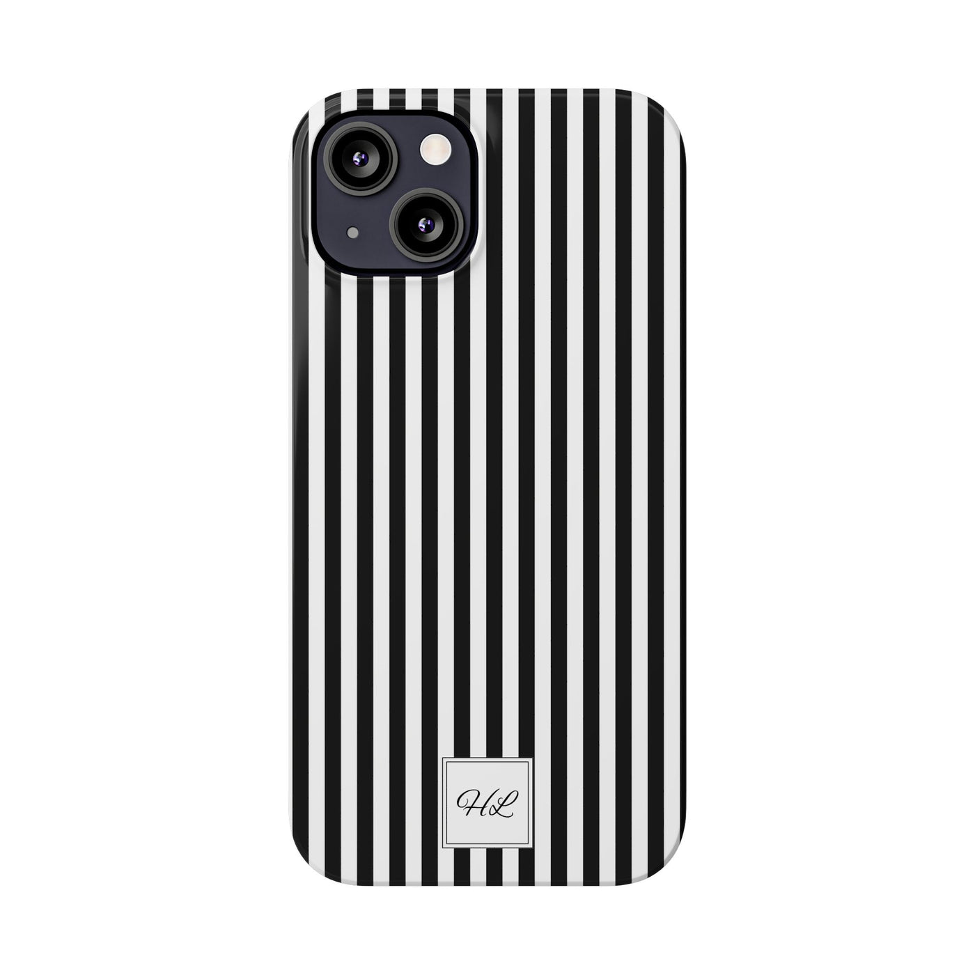 Slim Custom Personalized Black White Striped Phone Case for Iphone 16 - | iPhone 15 Pro Max Case | iPhone 14 Case Iphone 13 12 11 10 9 8 - Studio40ParkLane