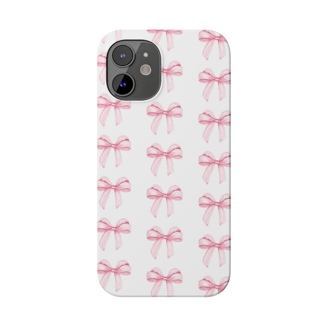 Slim Pink Bows Cute Phone Cases for Iphone 16 Pro Max | iPhone 15 Case | iPhone 15 Pro Max Case, Iphone 14, Iphone 14 Pro Max, Iphone 13 12 11 8 7 - Studio40ParkLane