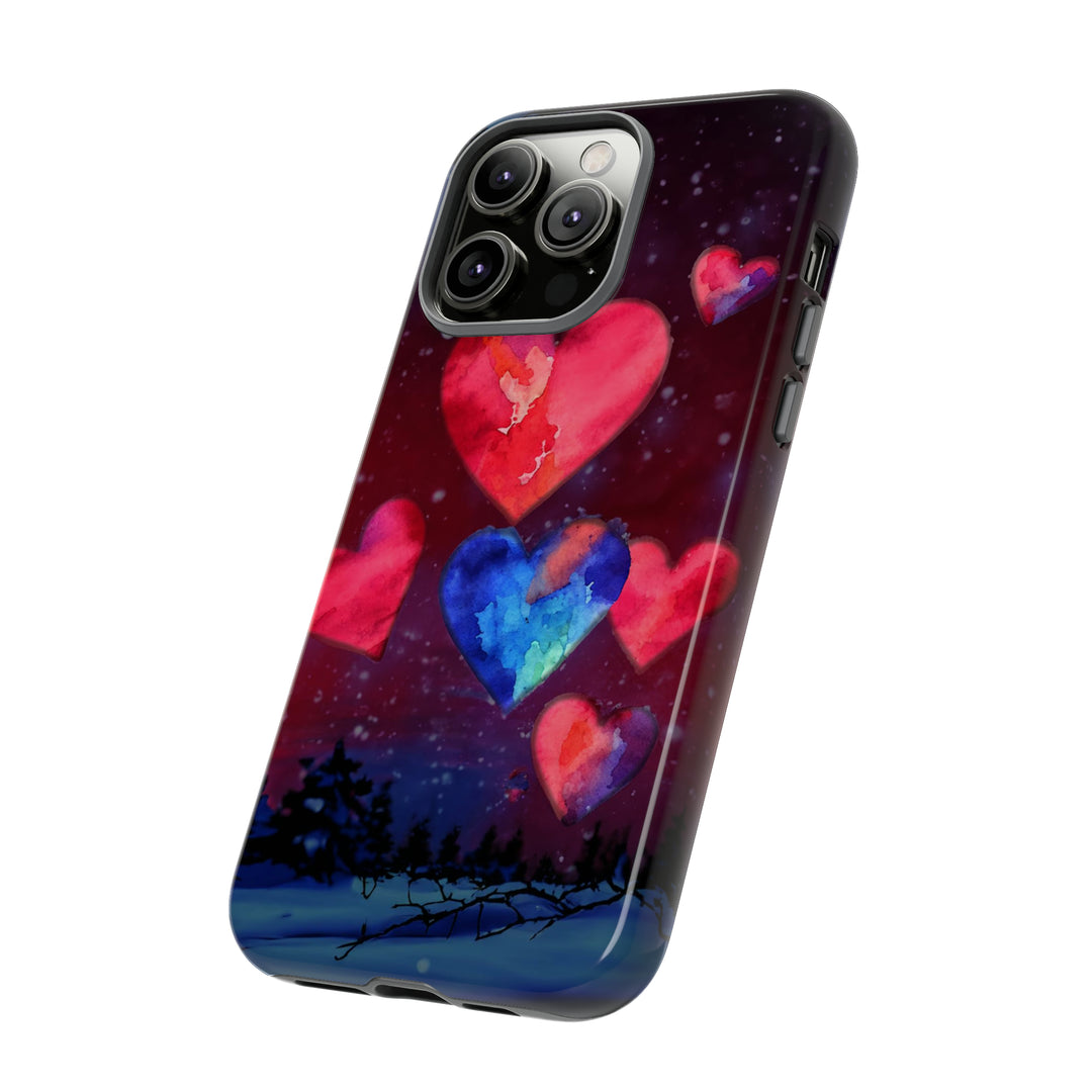 Cute IPhone Case | Rising Heart Love Night, iPhone 15 Case | iPhone 15 Pro Case, Iphone 14 Case, Iphone 14 Pro Max Case, Iphone 13 Case - Studio40ParkLane