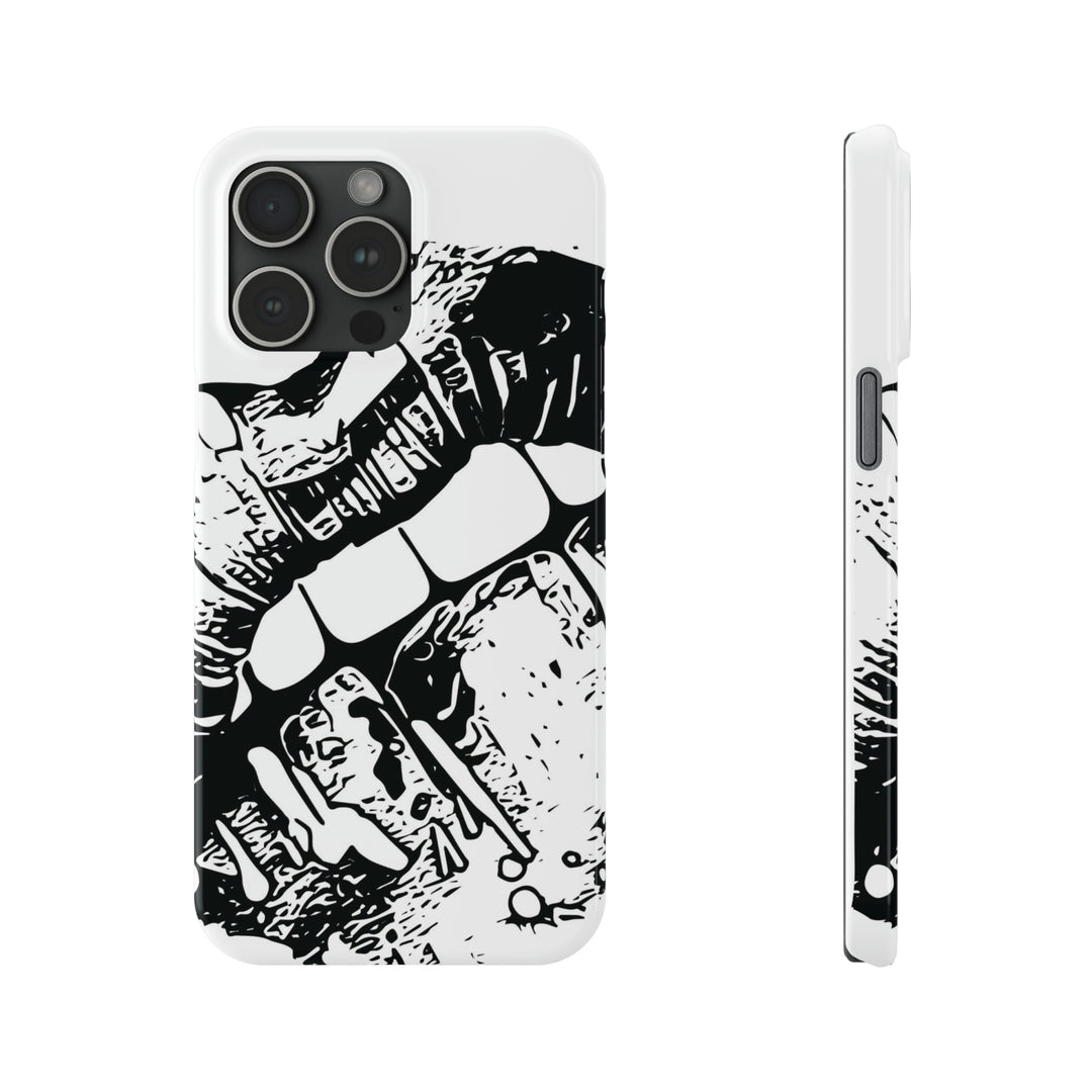 Slim Cute Phone Cases for Iphone - | iPhone 15 Case | iPhone 15 Pro Max Case, Iphone 14 Case, Iphone 14 Pro Max, Iphone 13, Smile Lips Black and White - Studio40ParkLane