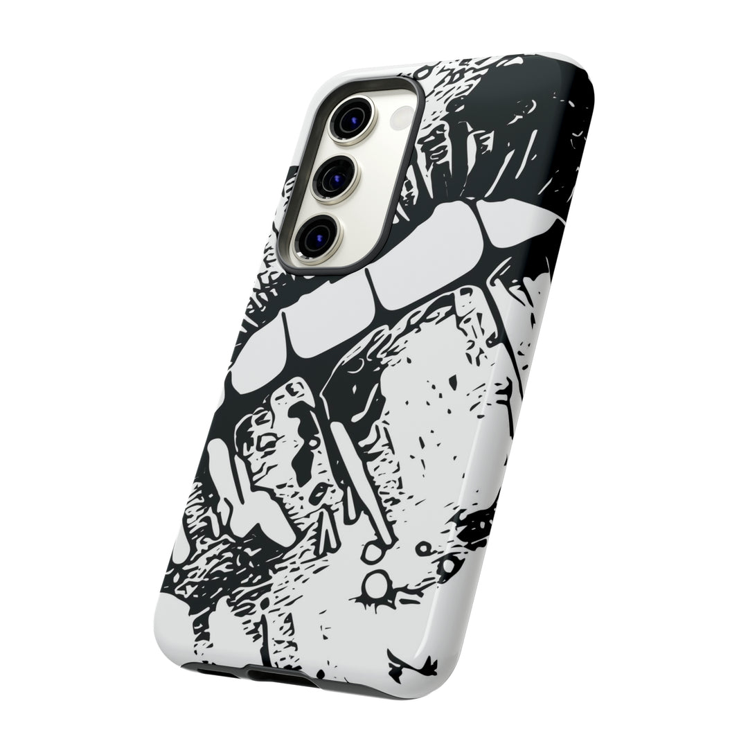 Cute Samsung Phone Case | Aesthetic Samsung Phone Case | Smile Lips Black White | Galaxy S23, S22, S21, S20 | Luxury Double Layer | Cool - Studio40ParkLane