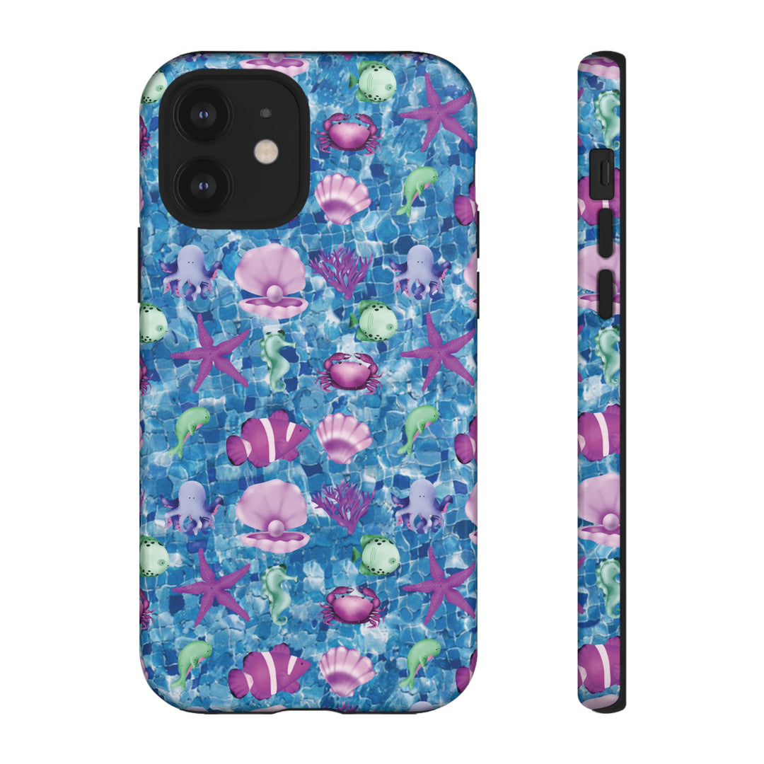 Cute IPhone Case | Blue Pink Under The Sea, iPhone 15 Case | iPhone 15 Pro Case, Iphone 14 Case, Iphone 14 Pro Max Case, Protective Iphone Case - Studio40ParkLane