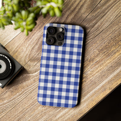 Slim Blue Gingham Gift for Her Cute Phone Cases for Iphone 16 Pro Max | iPhone 15 Case | iPhone 15 Pro Max Case, Iphone 14, 13, 12, 11, 10, 8, 7