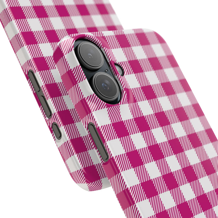 Slim Pink Gingham Gift for Her Cute Phone Cases for Iphone 16 Pro Max | iPhone 15 Case | iPhone 15 Pro Max Case, Iphone 14, 13, 12, 11, 10, 8, 7 - Studio40ParkLane