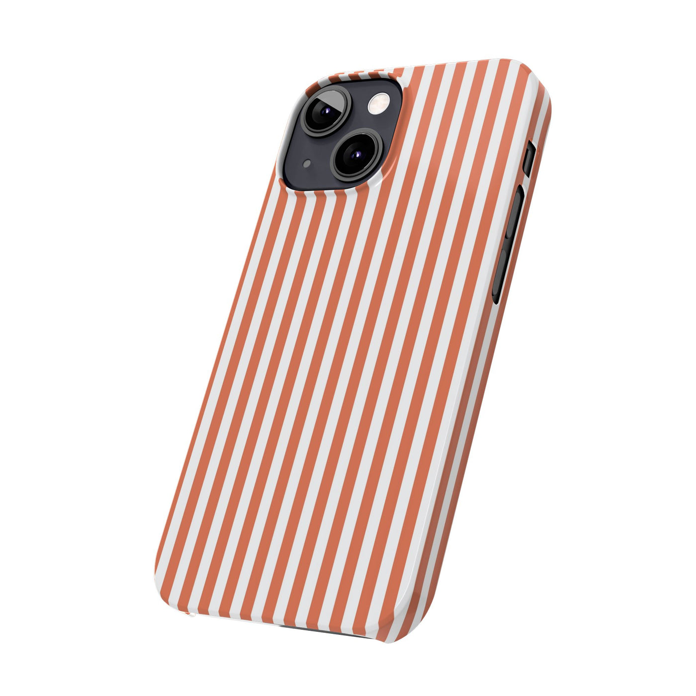 Slim Red Winter Peach Striped Cute Phone Case for Iphone 16 - | iPhone 15 Pro Max Case | iPhone 14 Case 13 12 11 10 9 8 7 X XS Gift for Her