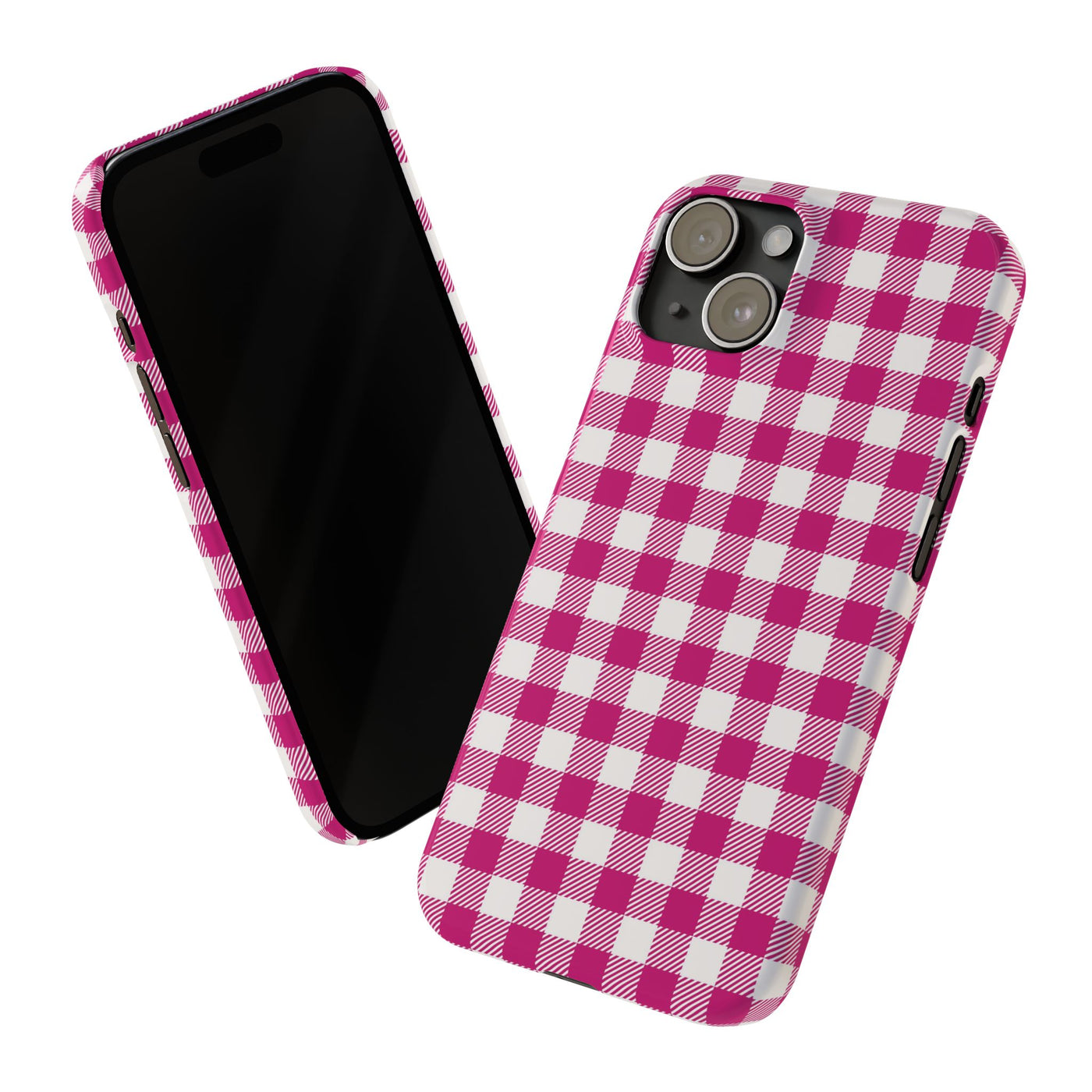 Slim Pink Gingham Gift for Her Cute Phone Cases for Iphone 16 Pro Max | iPhone 15 Case | iPhone 15 Pro Max Case, Iphone 14, 13, 12, 11, 10, 8, 7