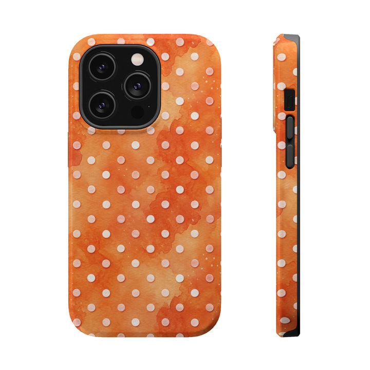 Aesthetic Tough Magsafe Orange Polka Dots Phone Case - For iPhone 17 Pro Max iPhone 16 Pro iPhone 15 Iphone 14 Plus 13 Pro 12 11 10 XR - Studio40ParkLane