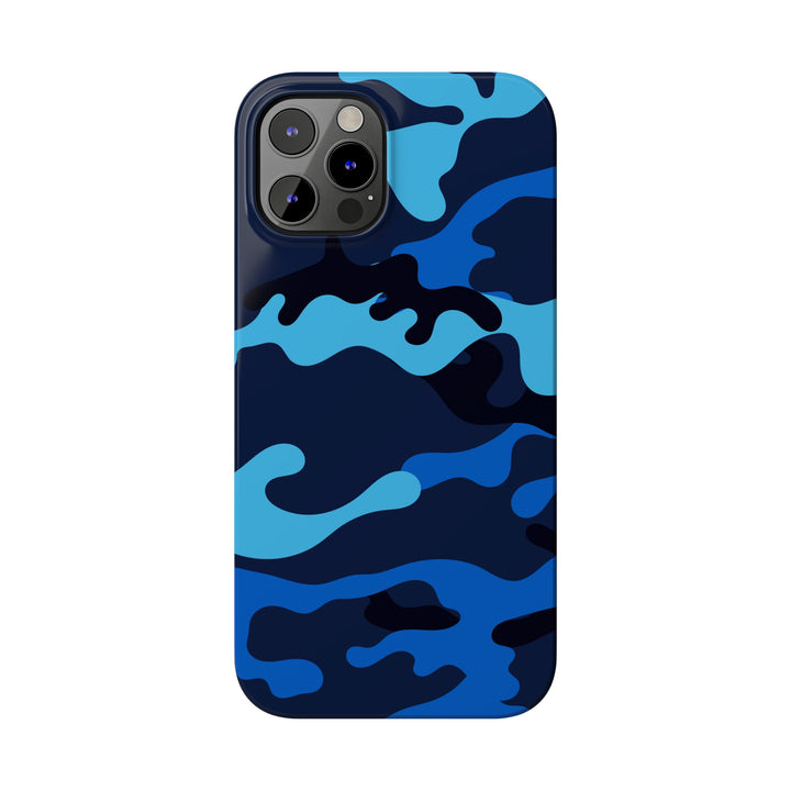 Slim Cute Phone Cases for Iphone - | iPhone 15 Case | iPhone 15 Pro Max Case, Iphone 14 Case, Iphone 14 Pro Max, Iphone 13, Blue Camouflage - Studio40ParkLane