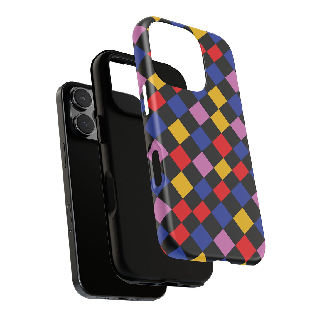 Aesthetic Tough Colorful Checkerboard Phone Case Premium - For iPhone 17 Pro Max iPhone 16 Pro iPhone 15 Iphone 14 Plus 13 Pro 12 11 10 XR - Studio40ParkLane