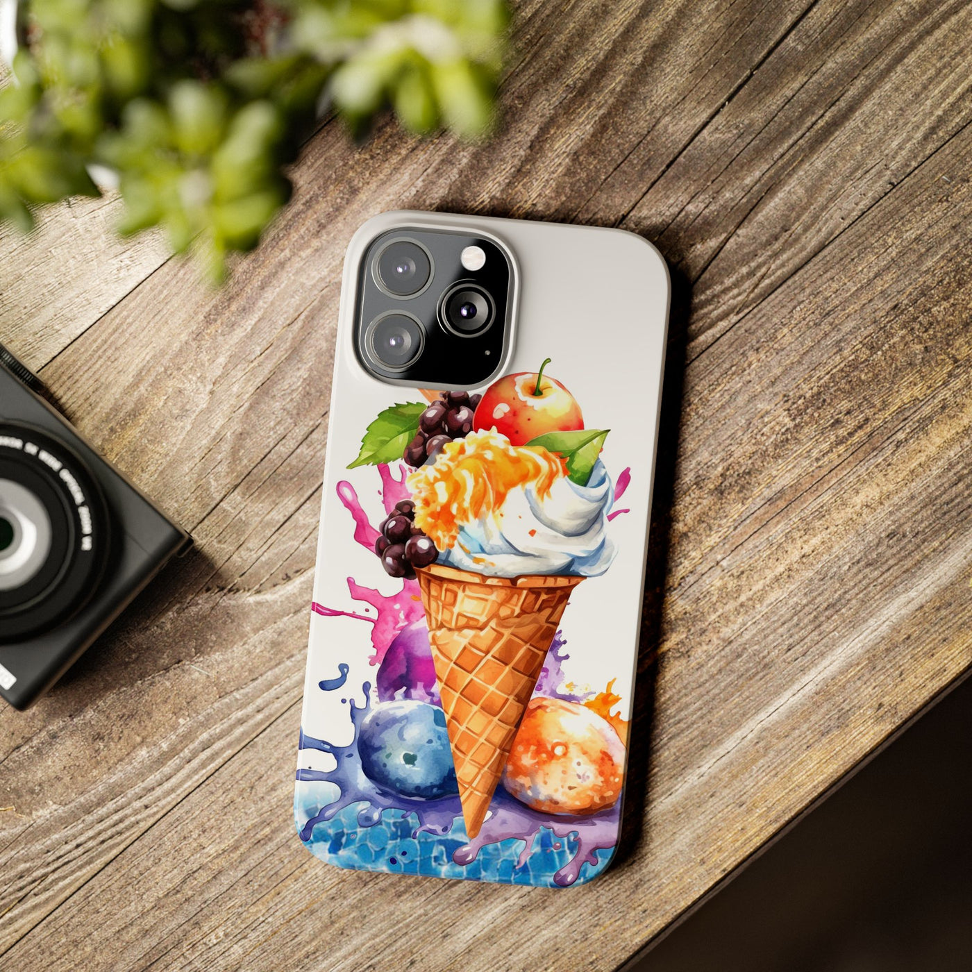 Slim Summer Ice Cream Cone Slim Cute Phone Cases for Iphone  | iPhone 15 Case | iPhone 15 Pro Max Case, Iphone 14, Iphone 14 Pro Max, Iphone 13