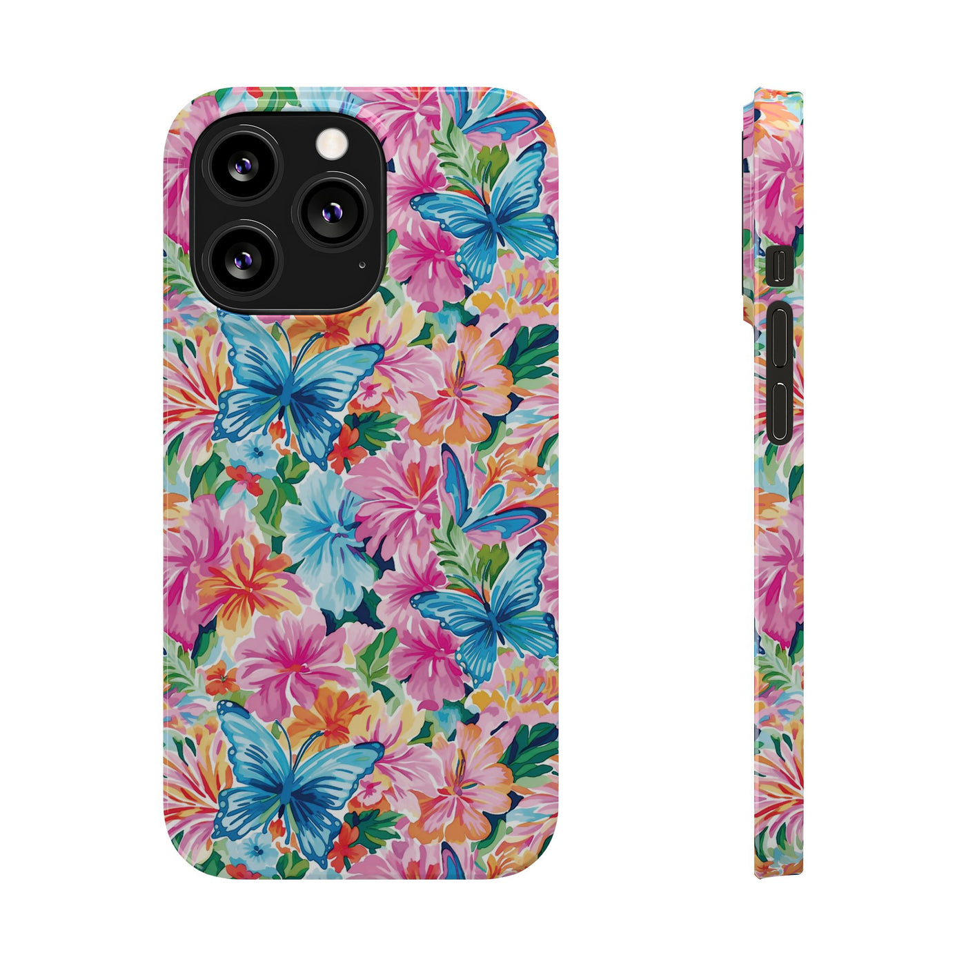 Slim Butterflies Flowers Gift for Her Cute Phone Cases for Iphone 16 Pro Max | iPhone 15 Case | iPhone 15 Pro Max Case, Iphone 14, 13, 12, 11, 10, 8, 7
