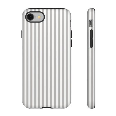 Tough Premium Ash Grey Stripes Phone Case Gift for Her - For Apple iPhone 16 Pro Max 16e iPhone 15 Pro iPhone Iphone 14 Plus 13 Pro 12 SE XR - Studio40ParkLane