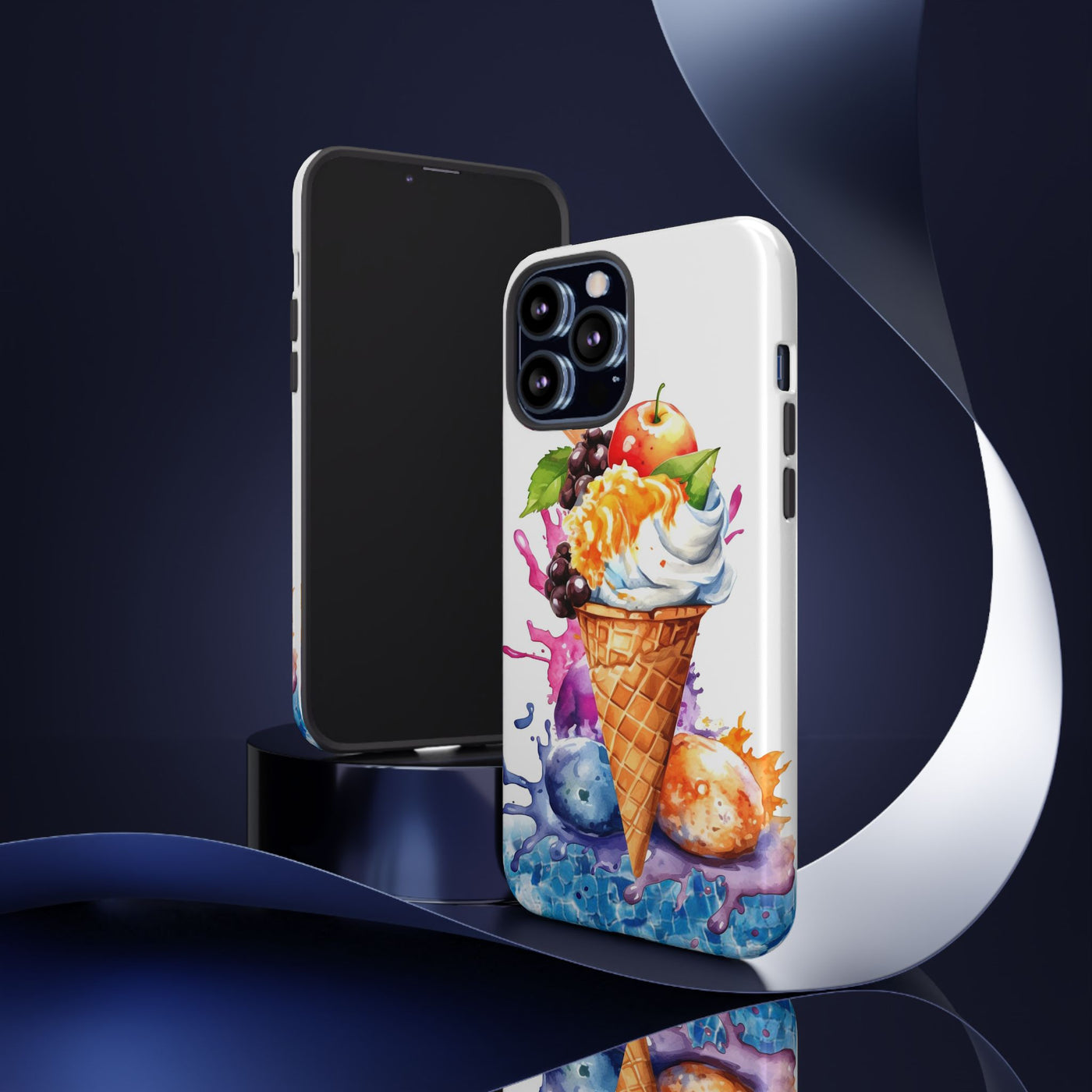 Impact Resistant, Summer Ice Cream Cone, Cute Phone Cases for Samsung S24, S23, S22, S21, IPhone 15 pro Iphone 14 pro Iphone 13 IPhone 12 Iphone 11