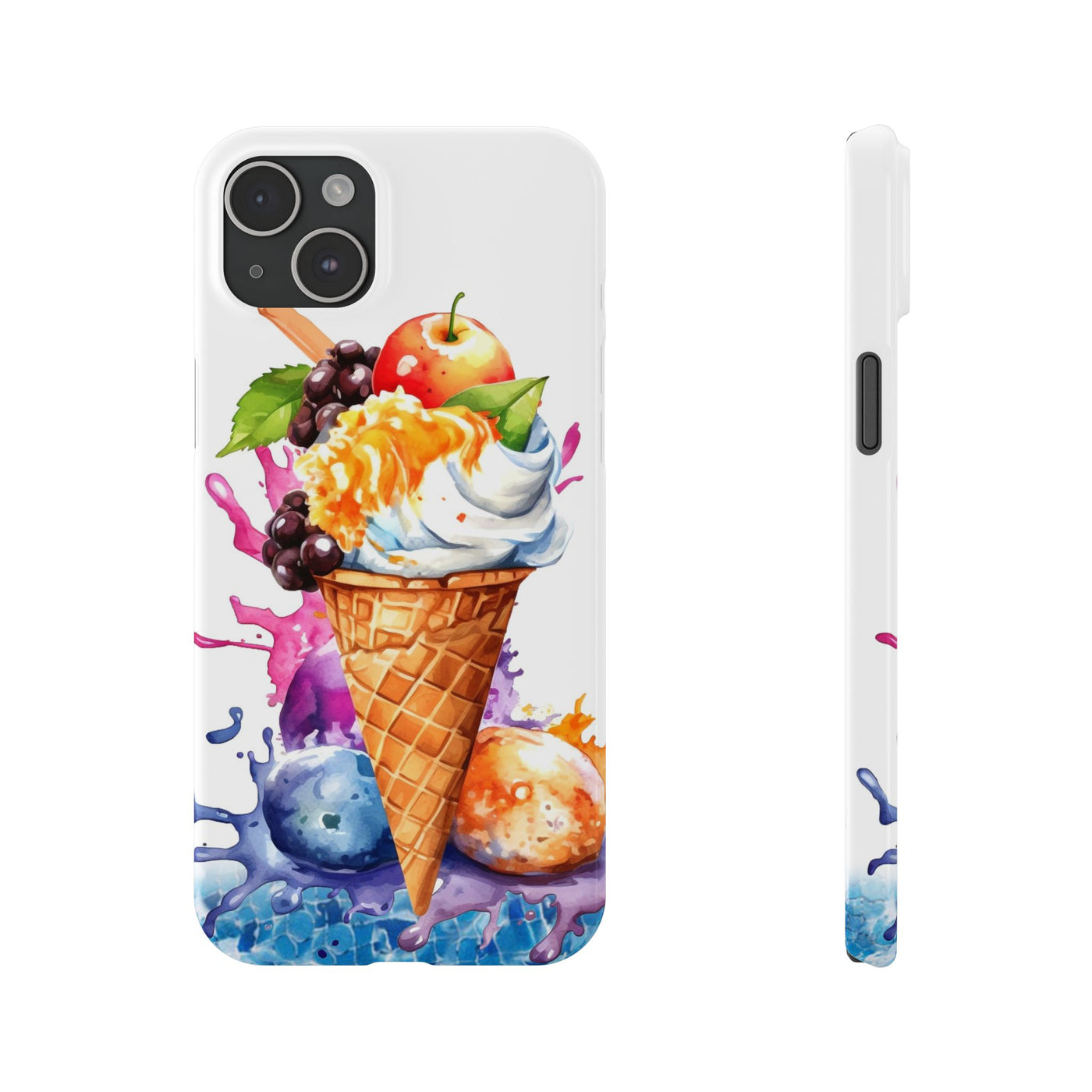 Slim Summer Ice Cream Cone Slim Cute Phone Cases for Iphone  | iPhone 15 Case | iPhone 15 Pro Max Case, Iphone 14, Iphone 14 Pro Max, Iphone 13