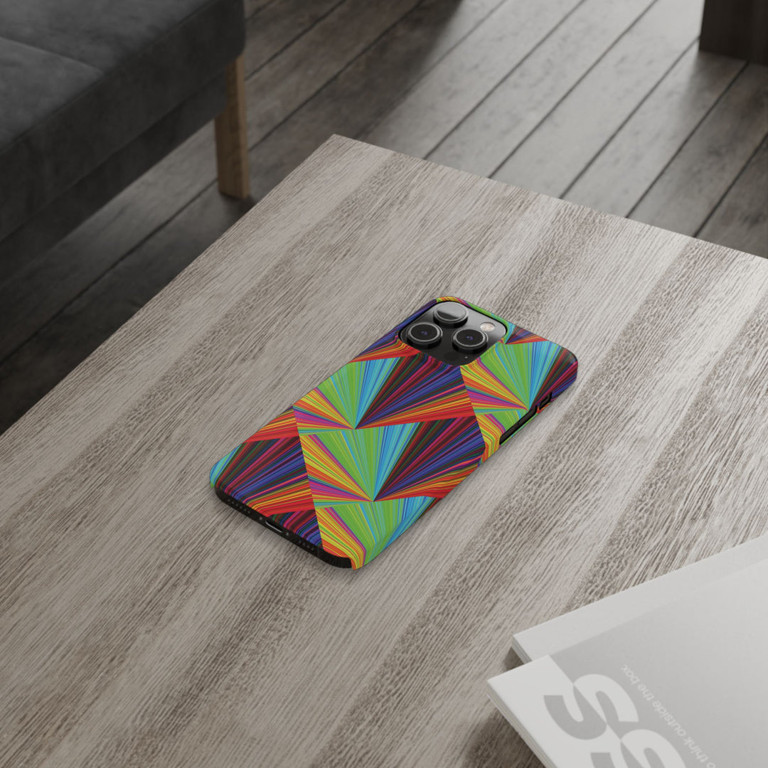 Slim Triangle Kaleidoscope Colors Gift for Her Cute Phone Cases for Iphone 16 Case | iPhone 15 Case | iPhone 15 Pro Max Case, Iphone 14, Iphone 14 Pro Max, Iphone 13, 12, 11, 10, 8,7 - Studio40ParkLane