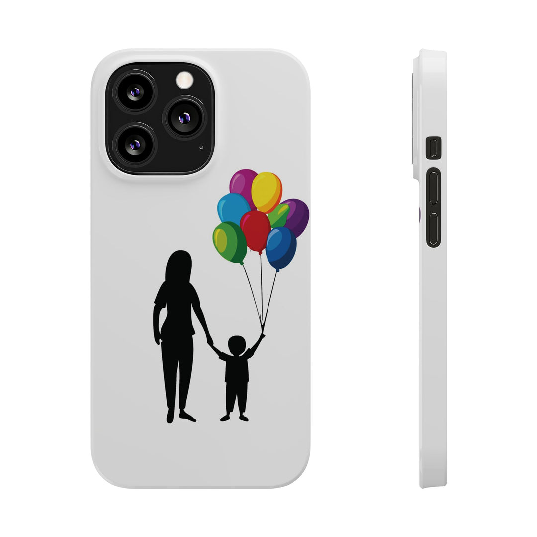 Slim Mother Child Balloons Gift for Her Cute Phone Cases for Iphone 16 Pro Max | iPhone 15 Case | iPhone 15 Pro Max Case, Iphone 14, 13, 12, 11, 10, 8, 7 - Studio40ParkLane