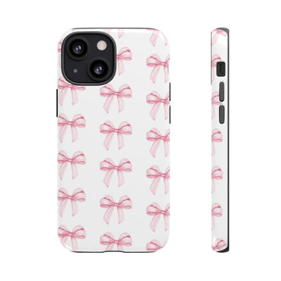 Pink Bows Cute Phone Case, for IPhone 16 Pro Max | Iphone 15, Iphone 14, IPhone 13 Case, 11 8 7, Samsung Galaxy S24, S23, S22, S21, 2 Layer Protection