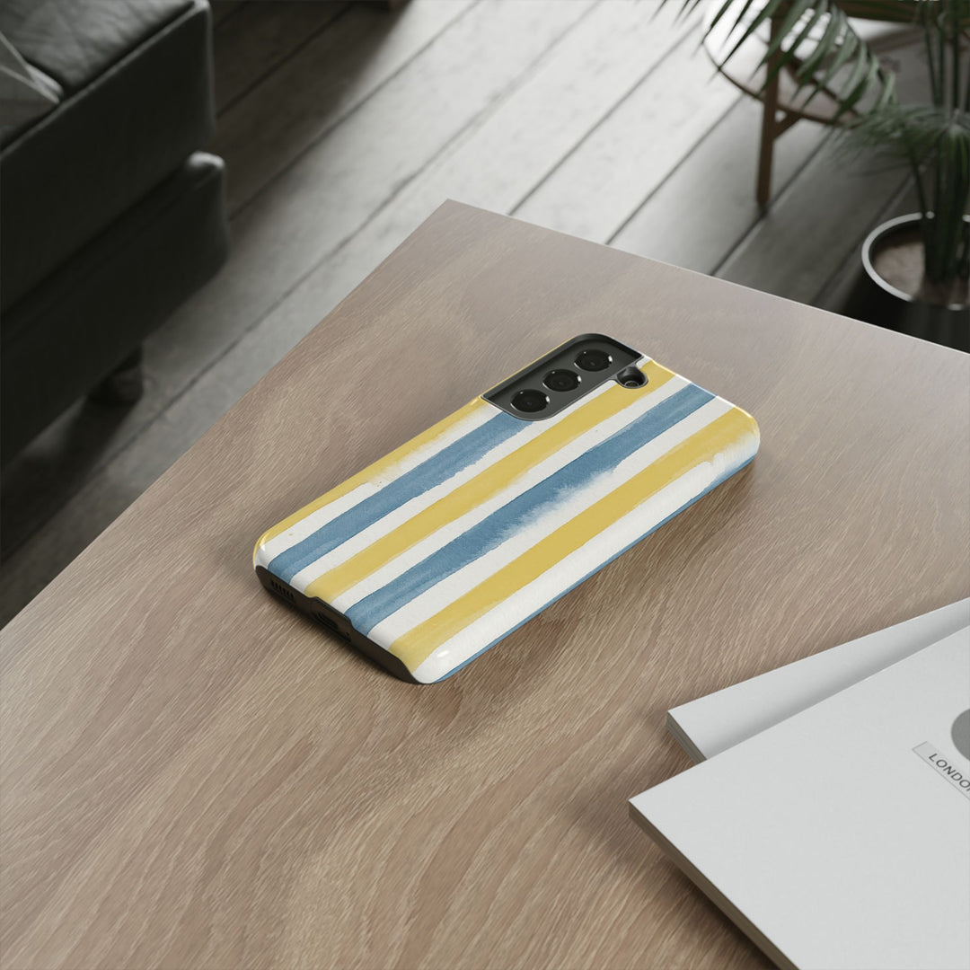 Tough Cute Yellow Stripes Phone Case, for IPhone 17 Pro Max | Iphone 17 Air, Iphone 16, IPhone 15, 14 13 12, Samsung Galaxy S26, S25, S24, S23 - Studio40ParkLane