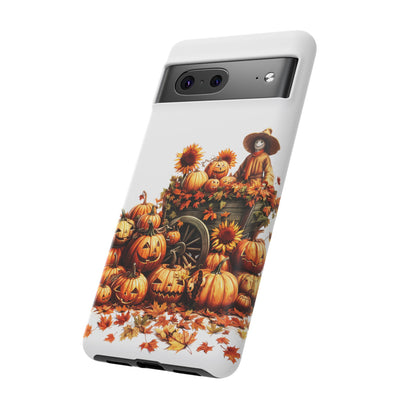 Impact Resistant, Fall Leaves Scarecrow, Cute Phone Cases for Samsung S24, S23, S22, S21, IPhone 15 pro Iphone 14 pro Iphone 13 IPhone 12 Iphone 11