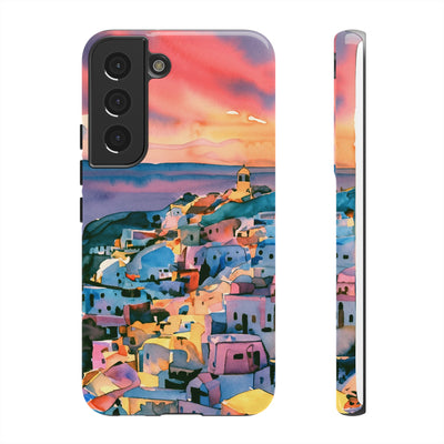 Impact Resistant, Greek Sunset, Cute Phone Cases for Samsung S24, S23, S22, S21, IPhone 15 pro Iphone 14 pro Iphone 13 IPhone 12 Iphone 11