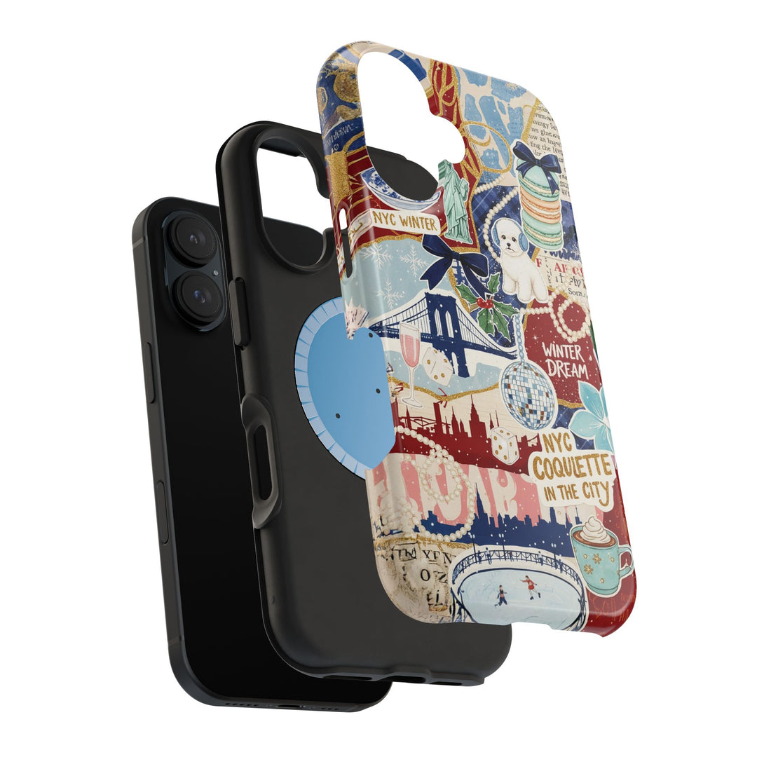 New York Winter Coquette Collage Tough Magsafe Cute Phone Cases for Iphone | iPhone 17 Pro Max Case, Iphone 16, Iphone 15 14 13 12 11 10 9