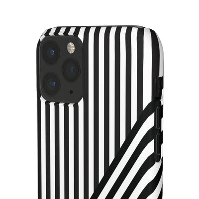 Aesthetic Black White Stripes Cute Phone Case Sleek Snap - For iPhone 17 Pro Max iPhone 16 Pro iPhone 15 Iphone 14 Plus 13 Pro 12 11 10 Gift - Studio40ParkLane