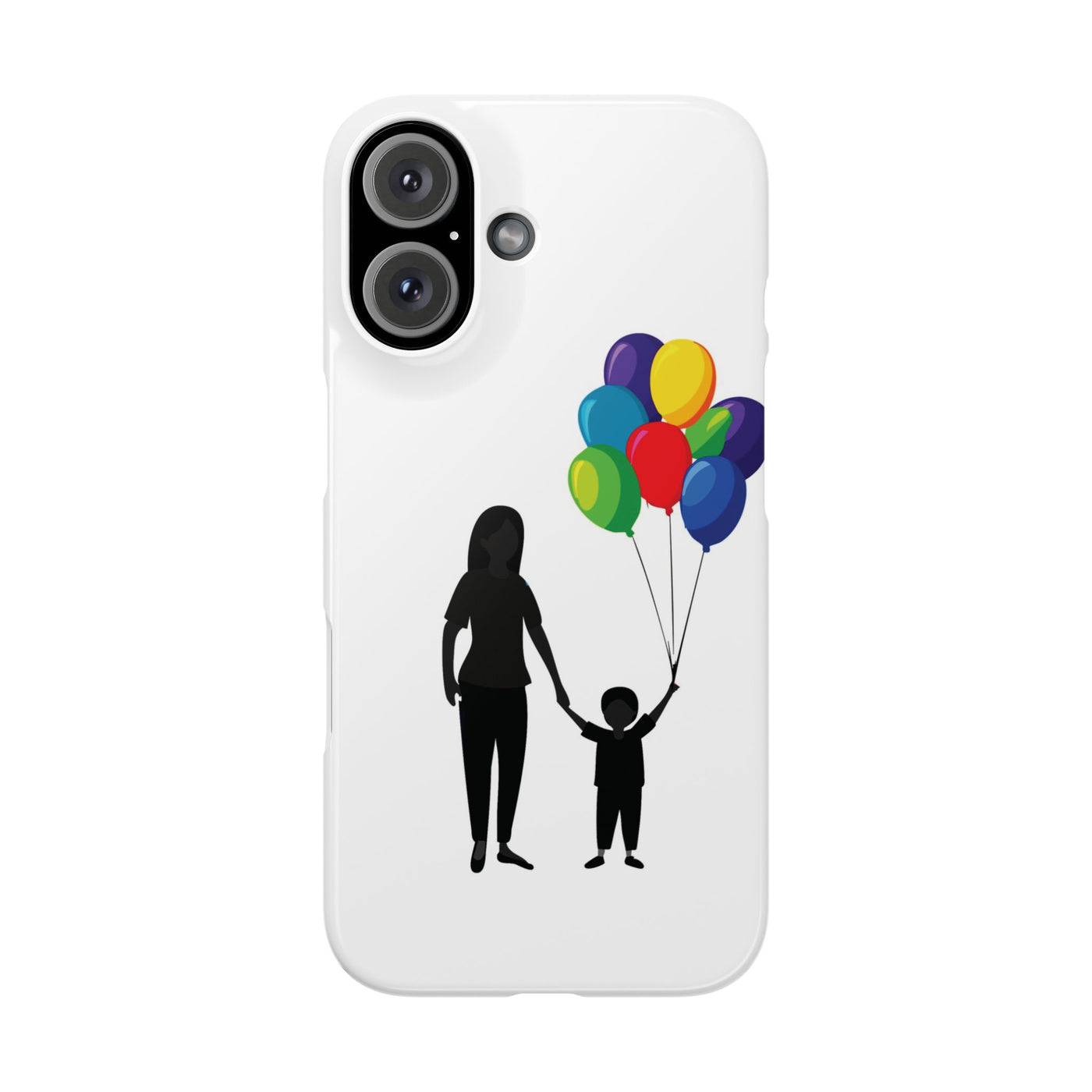 Slim Mother Child Balloons Gift for Her Cute Phone Cases for Iphone 16 Pro Max | iPhone 15 Case | iPhone 15 Pro Max Case, Iphone 14, 13, 12, 11, 10, 8, 7