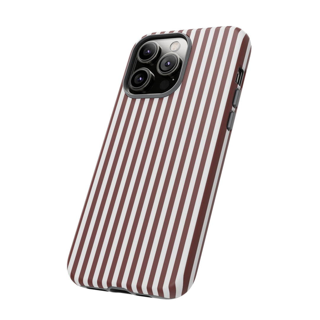 Tough Premium Chocolate Stripes Phone Case Gift for Her - For Apple iPhone 16 Pro Max 16e iPhone 15 Pro iPhone Iphone 14 Plus 13 Pro 12 SE XR - Studio40ParkLane
