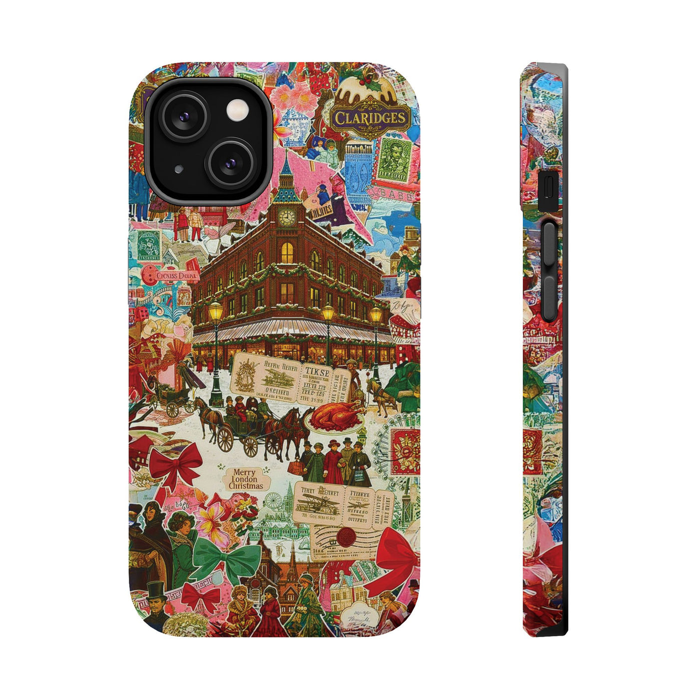 Aesthetic Tough Magsafe London Coquette Collage Phone Case - For iPhone 17 Pro Max iPhone 16 Pro iPhone 15 Iphone 14 Plus 13 Pro 12 11 10 - Studio40ParkLane