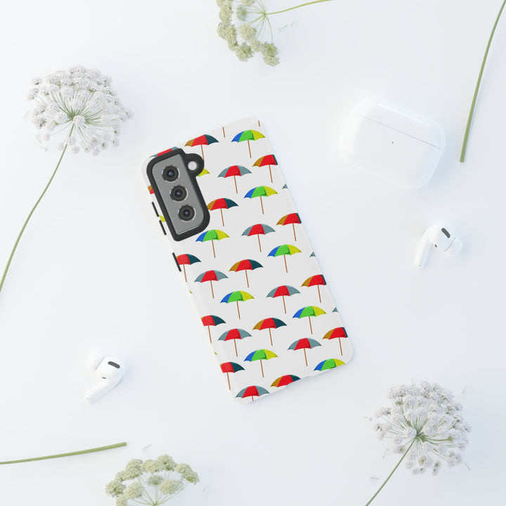 Cute Samsung Phone Case | Aesthetic Samsung Phone Case | Galaxy S23, S22, S21, S20 | Colorful Beach Parasols, Protective Phone Case - Studio40ParkLane