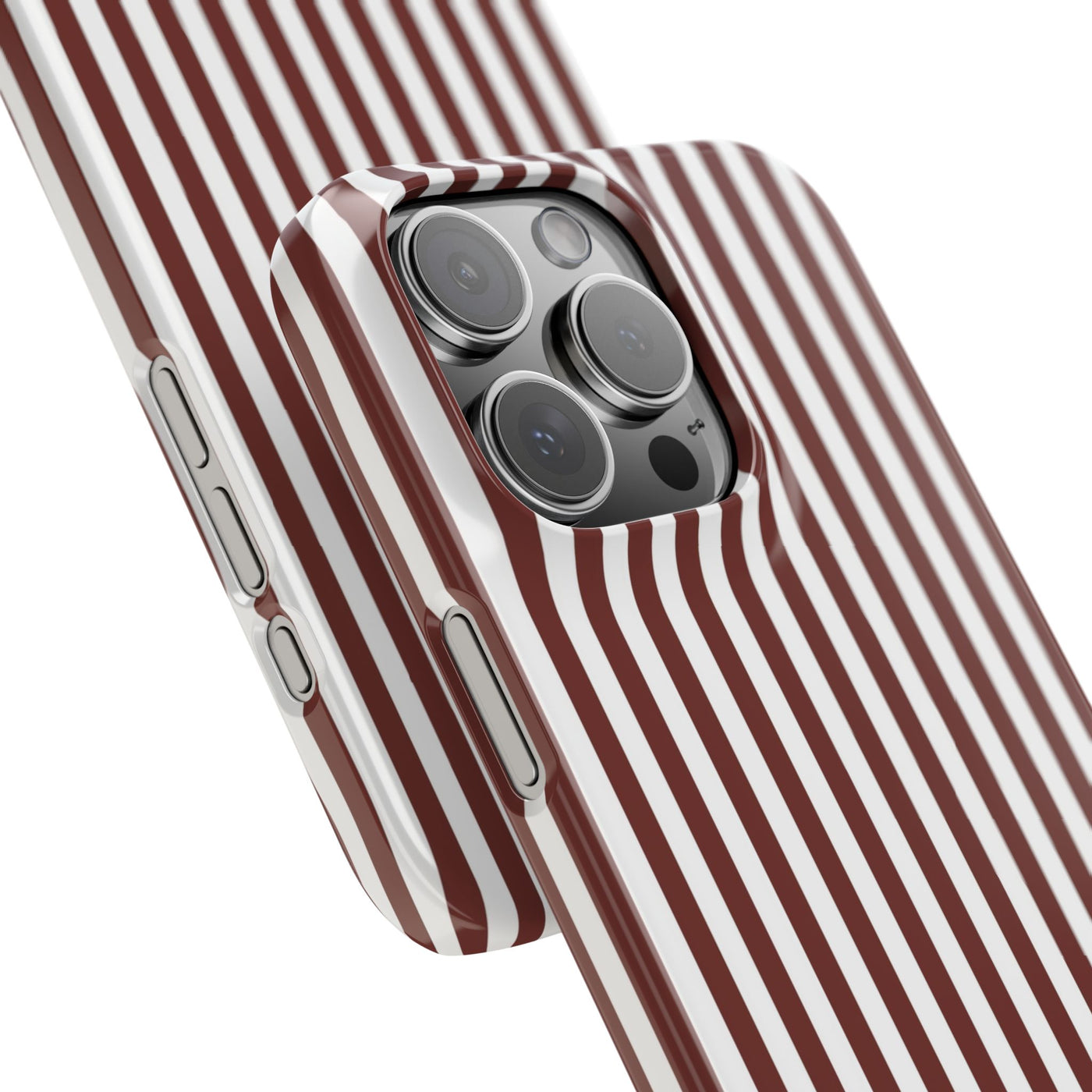 Slim Chocolate Brown Striped Cute Phone Case for Iphone 16 - | iPhone 15 Pro Max Case | iPhone 14 Case Iphone 13 12 11 10 9 8 7 Gift for Her - Studio40ParkLane