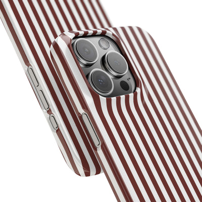 Slim Chocolate Brown Striped Cute Phone Case for Iphone 16 - | iPhone 15 Pro Max Case | iPhone 14 Case Iphone 13 12 11 10 9 8 7 Gift for Her - Studio40ParkLane