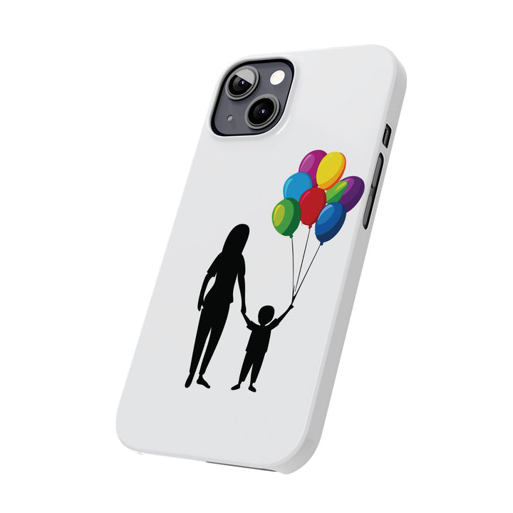 Slim Mother Child Balloons Gift for Her Cute Phone Cases for Iphone 16 Pro Max | iPhone 15 Case | iPhone 15 Pro Max Case, Iphone 14, 13, 12, 11, 10, 8, 7 - Studio40ParkLane