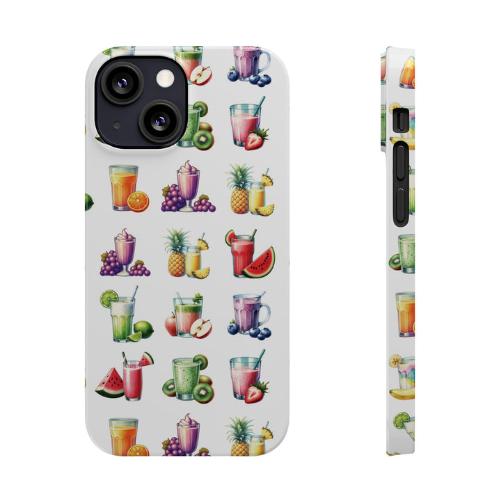 Slim Cute Phone Cases for Iphone - | iPhone 15 Case | iPhone 15 Pro Max Case, Iphone 14 Case, Iphone 14 Pro Max, Iphone 13, Tropical Summer Fruit Cocktail - Studio40ParkLane