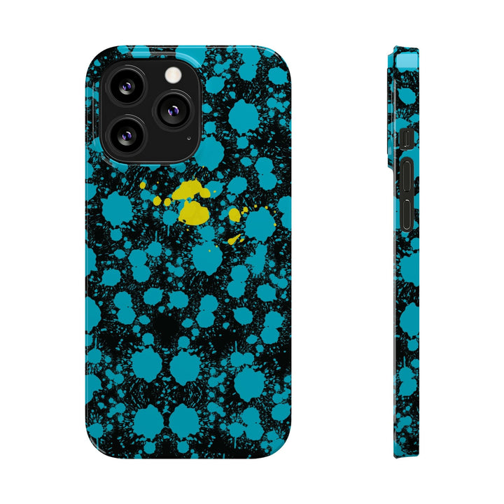 Slim Cute Phone Cases for Iphone - | iPhone 15 Case | iPhone 15 Pro Max Case, Iphone 14 Case, Iphone 14 Pro Max, Iphone 13, Paint Splash Blue Yellow - Studio40ParkLane