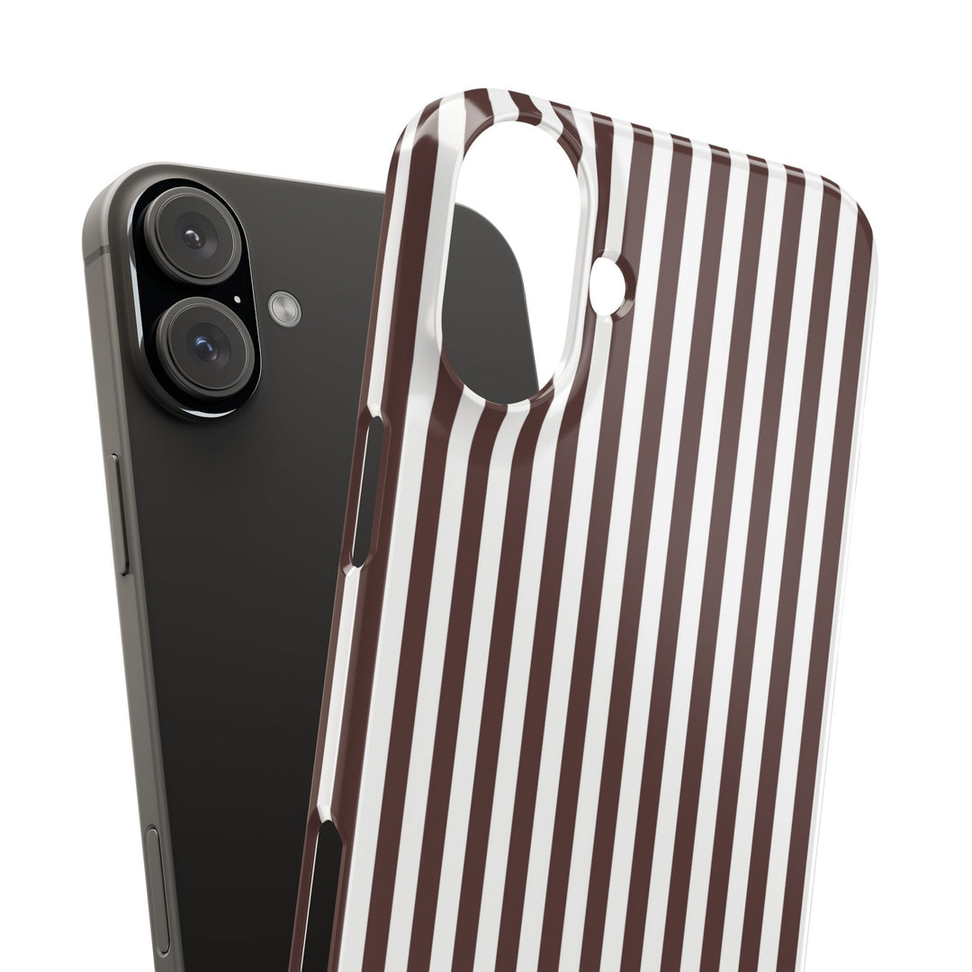 Slim Carriage Brown Striped Cute Phone Case for Iphone 16 - | iPhone 15 Pro Max Case | iPhone 14 Case Iphone 13 12 11 10 9 8 7 Gift for Her - Studio40ParkLane