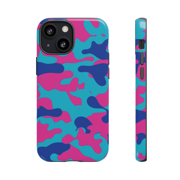 Cute IPhone Case | Blue Pink Camouflage, iPhone 15 Case | iPhone 15 Pro Case, Iphone 14 Case, Iphone 14 Pro Max Case, Protective Iphone Case - Studio40ParkLane