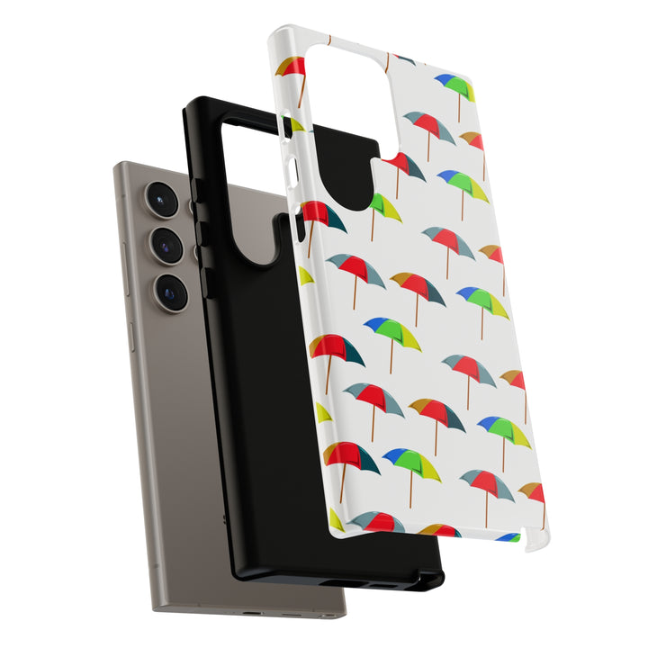 Cute Samsung Phone Case | Aesthetic Samsung Phone Case | Galaxy S23, S22, S21, S20 | Colorful Beach Parasols, Protective Phone Case - Studio40ParkLane
