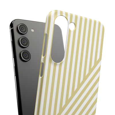 Aesthetic Yellow Beige Stripes Cute Phone Case Sleek Snap - For iPhone 17 Pro Max iPhone 16 Pro iPhone 15 Iphone 14 Plus 13 Pro 12 11 10 Gift