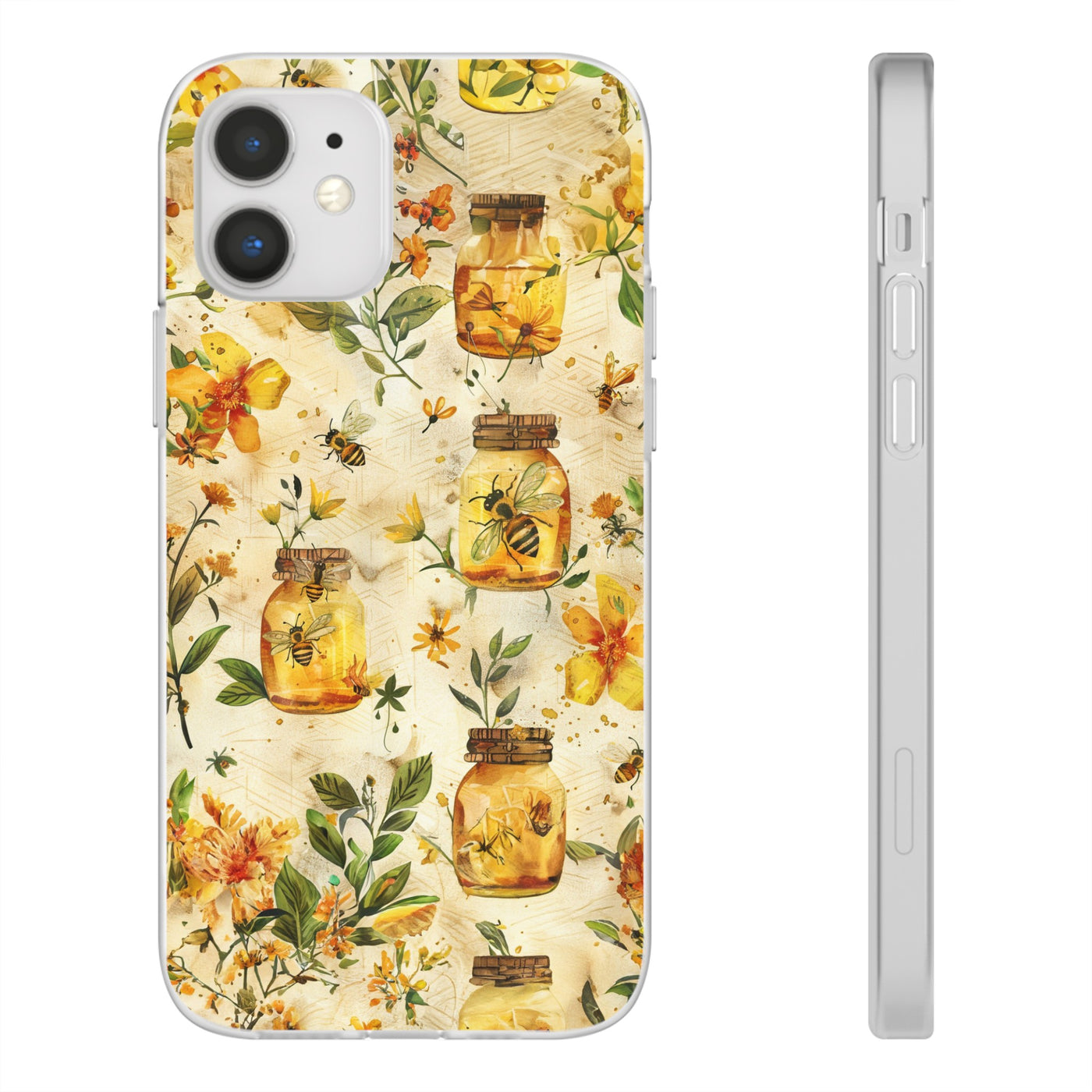 Cute Flexi Phone Cases, Honey Bees Yellow, Compatible with Samsung Galaxy S23, Samsung S22, Samsung S21, Samsung S20, Galaxy S20 Ultra