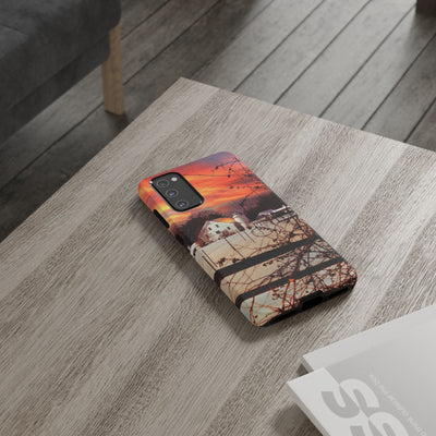 Impact Resistant, Winter Sunset Cute Phone Cases for Samsung S24, S23, S22, S21, IPhone 15 pro Iphone 14 pro Iphone 13 IPhone 12 Iphone 11