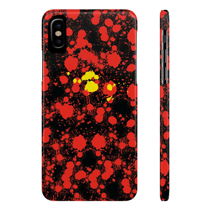Slim Cute Phone Cases for Iphone - | iPhone 15 Case | iPhone 15 Pro Max Case, Iphone 14 Case, Iphone 14 Pro Max, Iphone 13, Red Yellow Paint Splash - Studio40ParkLane